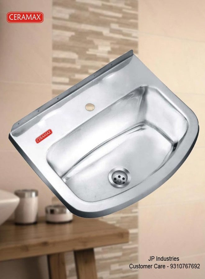 ceramax حوض غسيل من الفولاذ المقاوم للصدأ من سيراماكس، مقاس 18×12، درجة 304 - مقاوم للصدأ، مناسب للحمام والمطبخ - Image 4